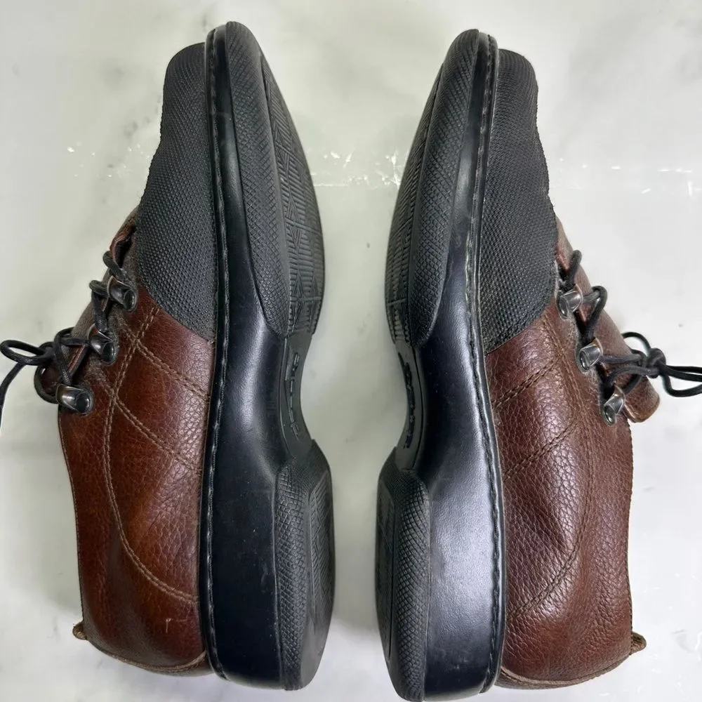 Dansko Janika Oxford Lace Up Shoes, Brown Leather Comfort Slip Ons, Women 7.5-8